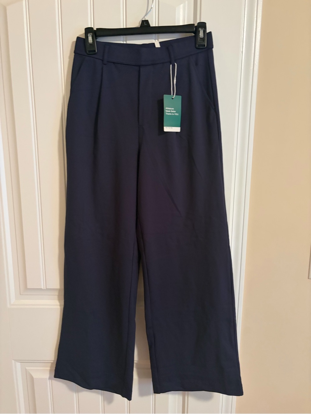 HALARA Navy Wide-Leg Trousers